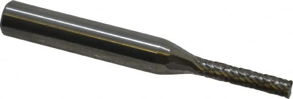Atrax - 1/8" Cut Diam, 1/4" Shank Diam, Cylinder with End Cut Head Double Cut Burr - Carbide, End Cut End, 1/2" LOC, 2" OAL - Americas Industrial Supply