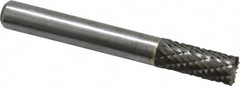 Atrax - 1/4" Cut Diam, 1/4" Shank Diam, Cylinder with End Cut Head Double Cut Burr - Carbide, End Cut End, 5/8" LOC, 2" OAL - Americas Industrial Supply
