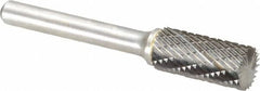 Atrax - 7/16" Cut Diam, 1/4" Shank Diam, Cylinder with End Cut Head Double Cut Burr - Carbide, End Cut End, 1" LOC, 2-3/4" OAL - Americas Industrial Supply