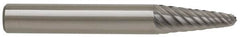 SGS Pro - 1/8" Cut Diam, 1/8" Shank Diam, Taper Head Double Cut Burr - Carbide, Radius End, 1/2" LOC, 1-1/2" OAL - Americas Industrial Supply