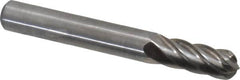 Atrax - 1/4" Cut Diam, 1/4" Shank Diam, Cylinder with Radius Head Fluted Cut Burr - Radius End, 5/8" LOC, 2" OAL - Americas Industrial Supply