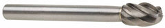 M.A. Ford - 1/2" Cut Diam, 1/4" Shank Diam, Oval Head Single Cut Burr - Carbide, Radius End, 7/8" LOC, 2-7/8" OAL - Americas Industrial Supply