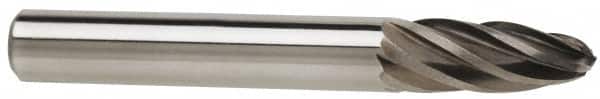 M.A. Ford - 3/8" Cut Diam, 1/4" Shank Diam, Tree with Radius Head Single Cut Burr - Carbide, Radius End, 3/4" LOC, 2-3/4" OAL - Americas Industrial Supply