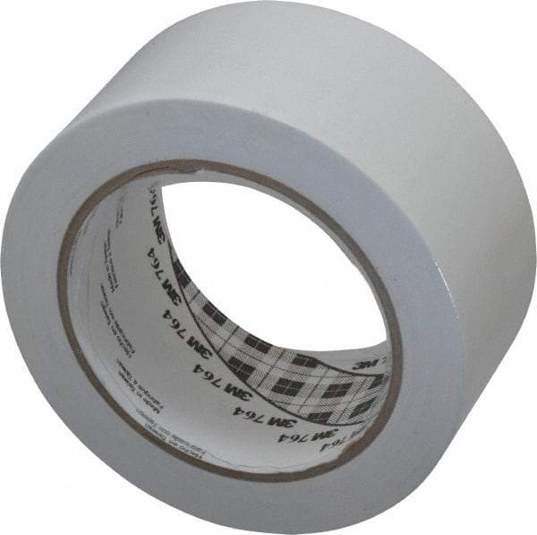 3M - White Solid Color Vinyl Tape - 2" Wide x 108' Long x 0.005" Thick, General Traffic - Americas Industrial Supply