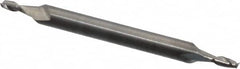 Atrax - 1/16", 1/8" LOC, 1/8" Shank Diam, 1-1/2" OAL, 2 Flute, Solid Carbide Square End Mill - Double End, Uncoated, Spiral Flute, 30° Helix, Centercutting - Americas Industrial Supply