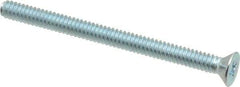 Value Collection - #10-24 UNC, 2-1/2" OAL Phillips Drive Machine Screw - Flat Head, Grade 2 Steel, Zinc-Plated Finish, Without Washer - Americas Industrial Supply