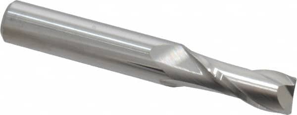 Atrax - 11/32", 7/8" LOC, 3/8" Shank Diam, 2-1/2" OAL, 2 Flute, Solid Carbide Square End Mill - Single End, Uncoated, Spiral Flute, 30° Helix, Centercutting, Right Hand Cut, Right Hand Flute - Americas Industrial Supply