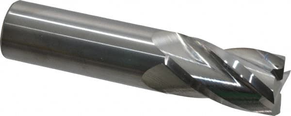 Atrax - 7/8", 1-1/2" LOC, 7/8" Shank Diam, 4" OAL, 4 Flute, Solid Carbide Square End Mill - Single End, Uncoated, Spiral Flute, 30° Helix, Centercutting, Right Hand Cut, Right Hand Flute - Americas Industrial Supply