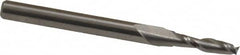 Atrax - 3/32", 3/8" LOC, 1/8" Shank Diam, 1-1/2" OAL, 2 Flute, Solid Carbide Square End Mill - Single End, Uncoated, Spiral Flute, 30° Helix, Centercutting, Right Hand Cut - Americas Industrial Supply