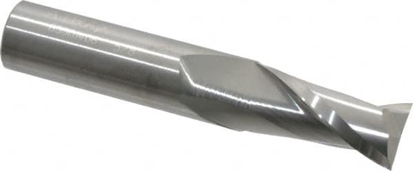 Atrax - 5/8", 1-1/4" LOC, 5/8" Shank Diam, 3-1/2" OAL, 2 Flute, Solid Carbide Square End Mill - Single End, Uncoated, Spiral Flute, 30° Helix, Centercutting, Right Hand Cut - Americas Industrial Supply