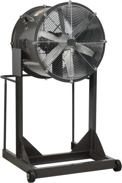 Americraft - 18" Blade, Direct Drive, 1/4 hp, 3,050 CFM, High Floor Stand Blower with Wheels - 5.0/2.5 Amps, 115/230 Volts, 1 Speed, Single Phase - Americas Industrial Supply