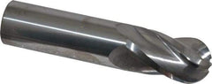 Atrax - 7/8" Diam, 1-1/2" LOC, 4 Flute Solid Carbide Ball End Mill - Uncoated, Single End, 4" OAL, 7/8" Shank Diam - Americas Industrial Supply
