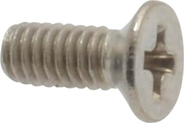Value Collection - M2.5x0.45 Metric Coarse, 6mm OAL Phillips Drive Machine Screw - Flat Head, Grade 18-8 & A2 Stainless Steel, Uncoated, Without Washer - Americas Industrial Supply