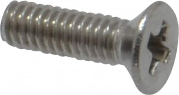 Value Collection - M2.5x0.45 Metric Coarse, 8mm OAL Phillips Drive Machine Screw - Flat Head, Grade 18-8 & A2 Stainless Steel, Uncoated, Without Washer - Americas Industrial Supply