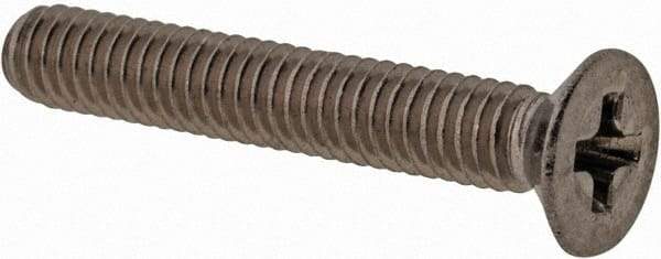 Value Collection - M2.5x0.45 Metric Coarse, 16mm OAL Phillips Drive Machine Screw - Flat Head, Grade 18-8 & A2 Stainless Steel, Uncoated, Without Washer - Americas Industrial Supply