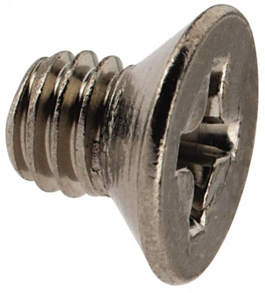 Value Collection - M4x0.70 Metric Coarse, 5mm OAL Phillips Drive Machine Screw - Flat Head, Grade 18-8 & A2 Stainless Steel, Uncoated, Without Washer - Americas Industrial Supply