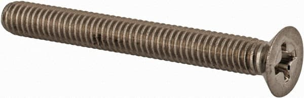Value Collection - M4x0.70 Metric Coarse, 35mm OAL Phillips Drive Machine Screw - Flat Head, Grade 18-8 & A2 Stainless Steel, Uncoated, Without Washer - Americas Industrial Supply