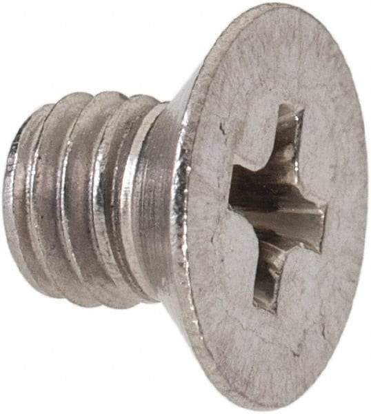 Value Collection - M5x0.80 Metric Coarse, 6mm OAL Phillips Drive Machine Screw - Flat Head, Grade 18-8 & A2 Stainless Steel, Uncoated, Without Washer - Americas Industrial Supply