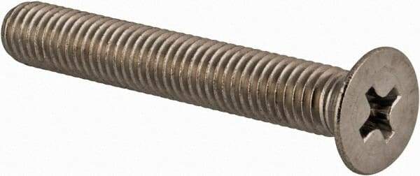 Value Collection - M5x0.80 Metric Coarse, 35mm OAL Phillips Drive Machine Screw - Flat Head, Grade 18-8 & A2 Stainless Steel, Uncoated, Without Washer - Americas Industrial Supply