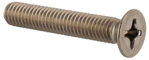 Value Collection - M6x1.00 Metric Coarse, 35mm OAL Phillips Drive Machine Screw - Flat Head, Grade 18-8 & A2 Stainless Steel, Uncoated, Without Washer - Americas Industrial Supply