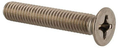 Value Collection - M6x1.00 Metric Coarse, 35mm OAL Phillips Drive Machine Screw - Flat Head, Grade 18-8 & A2 Stainless Steel, Uncoated, Without Washer - Americas Industrial Supply