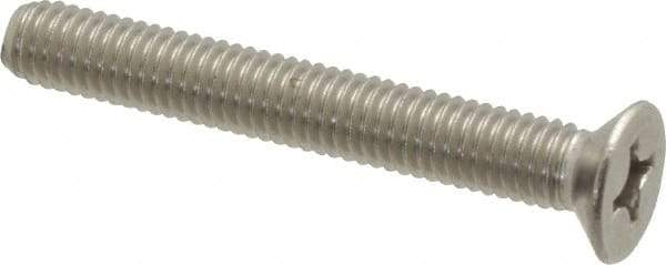 Value Collection - M6x1.00 Metric Coarse, 45mm OAL Phillips Drive Machine Screw - Flat Head, Grade 18-8 & A2 Stainless Steel, Uncoated, Without Washer - Americas Industrial Supply
