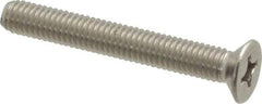 Value Collection - M6x1.00 Metric Coarse, 45mm OAL Phillips Drive Machine Screw - Flat Head, Grade 18-8 & A2 Stainless Steel, Uncoated, Without Washer - Americas Industrial Supply