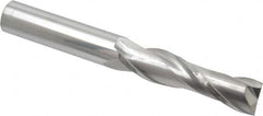 Atrax - 3/4", 3" LOC, 3/4" Shank Diam, 6" OAL, 2 Flute, Solid Carbide Square End Mill - Single End, Uncoated, Spiral Flute, 30° Helix, Centercutting, Right Hand Cut - Americas Industrial Supply