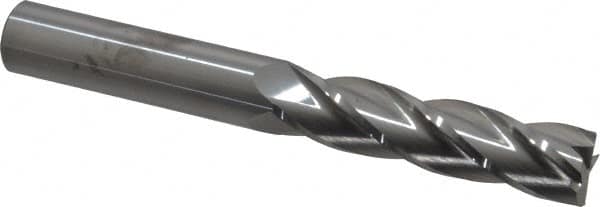 Atrax - 3/4", 3" LOC, 3/4" Shank Diam, 6" OAL, 4 Flute, Solid Carbide Square End Mill - Single End, Uncoated, Spiral Flute, 30° Helix, Centercutting, Right Hand Cut - Americas Industrial Supply
