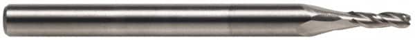 SGS - 31/64" Diam, 1" LOC, 3 Flute Solid Carbide Ball End Mill - Uncoated, Single End, 3" OAL, 1/2" Shank Diam, Spiral Flute - Americas Industrial Supply