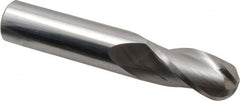 Atrax - 5/8" Diam, 1-1/4" LOC, 3 Flute Solid Carbide Ball End Mill - Uncoated, Single End, 3-1/2" OAL, 5/8" Shank Diam - Americas Industrial Supply
