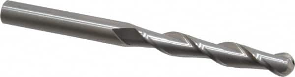 Atrax - 1/2" Diam, 3" LOC, 2 Flute Solid Carbide Ball End Mill - Uncoated, Single End, 6" OAL, 1/2" Shank Diam - Americas Industrial Supply