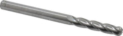 Atrax - 5/16" Diam, 1-5/8" LOC, 4 Flute Solid Carbide Ball End Mill - Uncoated, Single End, 4" OAL, 5/16" Shank Diam - Americas Industrial Supply