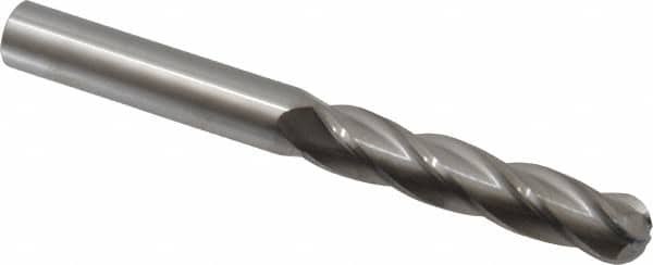 Atrax - 5/8" Diam, 3" LOC, 4 Flute Solid Carbide Ball End Mill - Uncoated, Single End, 6" OAL, 5/8" Shank Diam - Americas Industrial Supply