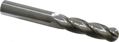 Atrax - 3/4" Diam, 3" LOC, 4 Flute Solid Carbide Ball End Mill - Uncoated, Single End, 6" OAL, 3/4" Shank Diam - Americas Industrial Supply