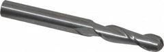 Atrax - 5/16" Diam, 1-1/8" LOC, 2 Flute Solid Carbide Ball End Mill - Uncoated, Single End, 3" OAL, 5/16" Shank Diam - Americas Industrial Supply