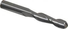 Atrax - 1/2" Diam, 2" LOC, 2 Flute Solid Carbide Ball End Mill - Uncoated, Single End, 4" OAL, 1/2" Shank Diam - Americas Industrial Supply