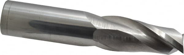 Atrax - 1", 2-1/4" LOC, 1" Shank Diam, 5" OAL, 2 Flute, Solid Carbide Square End Mill - Single End, Uncoated, Spiral Flute, 30° Helix, Centercutting, Right Hand Cut - Americas Industrial Supply