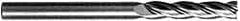 SGS - 1", 2-1/4" LOC, 1" Shank Diam, 5" OAL, 4 Flute, Solid Carbide Square End Mill - Single End, Uncoated, Spiral Flute, 30° Helix, Centercutting, Right Hand Cut, Right Hand Flute, Series 1L - Americas Industrial Supply