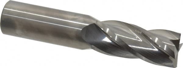 Atrax - 1", 2-1/4" LOC, 1" Shank Diam, 5" OAL, 4 Flute, Solid Carbide Square End Mill - Single End, Uncoated, Spiral Flute, 30° Helix, Centercutting, Right Hand Cut - Americas Industrial Supply