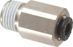 Legris - 5/32" Outside Diam, 1/8 NPT, Nickel Plated Brass Push-to-Connect Tube Self-Sealing Male Connector - 145 Max psi, Tube to Male NPT, Buna-N O-Ring - Americas Industrial Supply