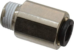 Legris - 6mm Outside Diam, 1/8 BSPT, Nickel Plated Brass Push-to-Connect Tube Self-Sealing Male Connector - 145 Max psi, Tube to Male BSPT, Buna-N O-Ring - Americas Industrial Supply