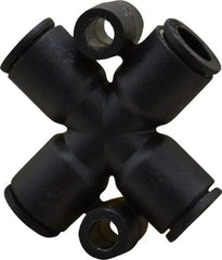 Legris - 1/4" Outside Diam, Nylon Push-to-Connect Tube Cross - 290 Max psi, Black - Americas Industrial Supply