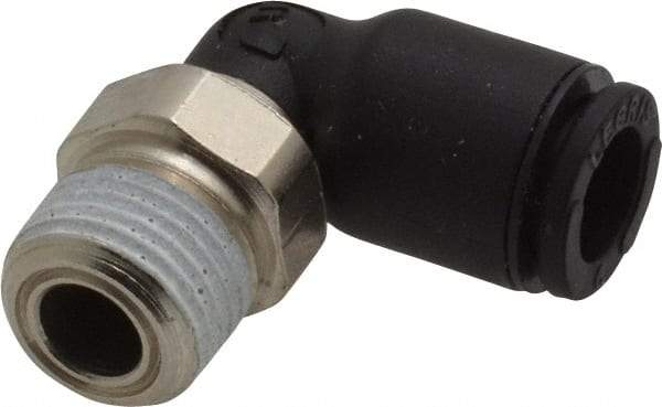 Legris - 6mm Outside Diam, 1/8 NPT, Nylon Push-to-Connect Tube Male Elbow - 290 Max psi, Tube to Male NPT Connection, Buna Nitrile O-Ring - Americas Industrial Supply