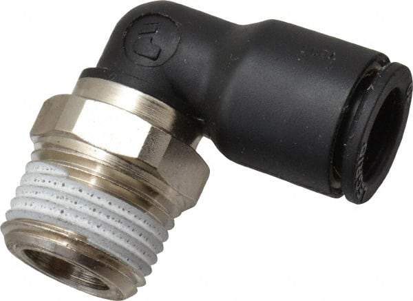 Legris - 10mm Outside Diam, 3/8 NPT, Nylon Push-to-Connect Tube Male Elbow - 290 Max psi, Tube to Male NPT Connection, Buna Nitrile O-Ring - Americas Industrial Supply