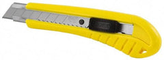 Stanley - Snap Utility Knife - 4.33" Blade, Yellow Handle, 1 Blade Included - Americas Industrial Supply