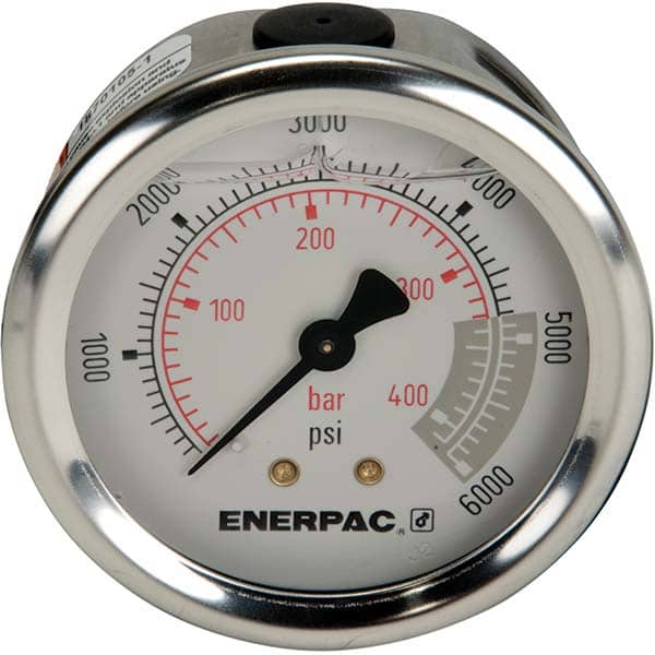 Enerpac - Hydraulic Pressure Gages & Adapters Type: Glycerine Filled Pressure Rating: 6000 - Americas Industrial Supply