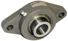 Browning - 1-1/4" ID, 6-1/8" OAL x 3-5/8" OAH 2-Bolt Flange Air Handling - 3,493 Lb Static Cap, 5,782 Lb Dyn Cap, 5-1/8" Btw Mnt Hole Ctrs, Cast Iron - Americas Industrial Supply