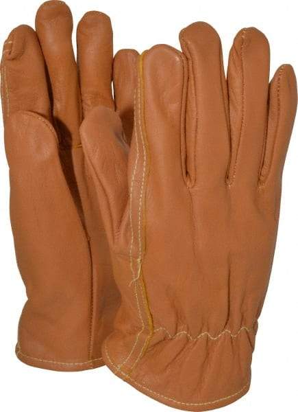 PIP - Size XL (10) Grain Goatskin General Protection Work Gloves - For Work & Driver, Uncoated, Slip-On Cuff, Full Fingered, Tan, Paired - Americas Industrial Supply