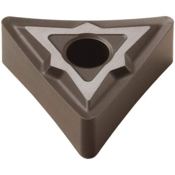 Seco - TNMP332 MF1 Grade TM4000 Carbide Turning Insert - TiCN/Al2O3 Finish, 60° Triangle, 3/8" Inscr Circle, 3/16" Thick, 1/32" Corner Radius - Americas Industrial Supply